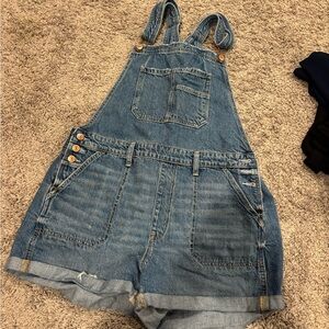 American Eagle Outfitters light blue denim overalls